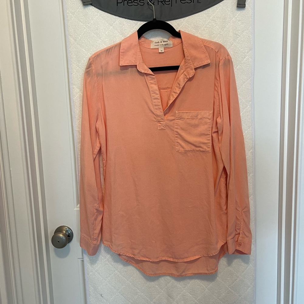 Women's Peach Button-Up Top